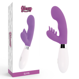 Obsenza - GLOSSY Kaninchen Elvis Lila – Vielseitiges Massagegerät mit 10 Funktionen - Image 1
