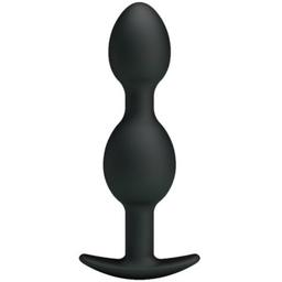 Obsenza - Bolas Anales de Silicona Ergonómicas con Peso y Asa de 12. - Negro - Image 1