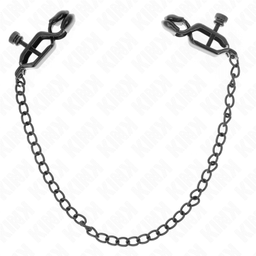 Obsenza - Morsetti per Capezzoli a Catena Piatta da 30 cm KINK - Nero - Image 1