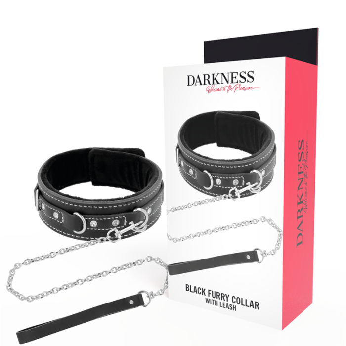 Obsenza - Darkness Leather Posture Collar with Leash for BDSM Scenes - Image 1
