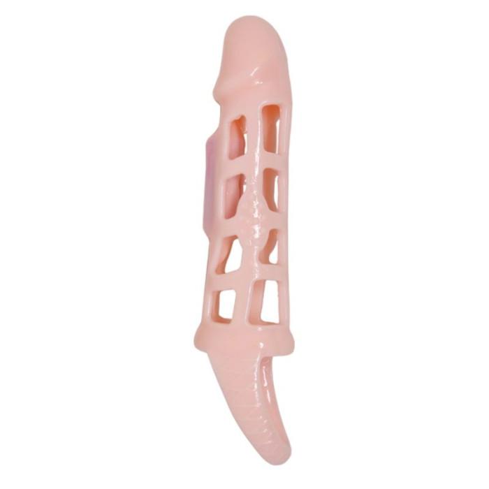 Obsenza - Funda Extensora de Pene con Vibración y Strap Natural 13. - Image 1