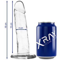 Obsenza - Dildo Transparente X Ray Clear 18 cm x 4 cm - Placer Realista y Flexible - Image 1