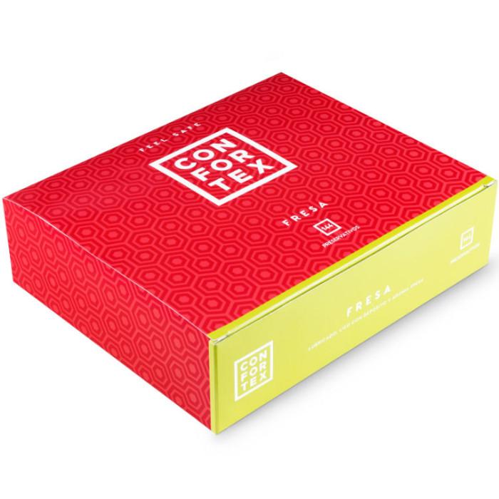 Obsenza - CONFORTEX Strawberry Flavored Condoms - 144 Count Box - Image 1