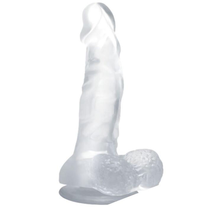 Obsenza - Baile Realistischer Dildo mit Saugnapf und Hoden – 16,7 cm Transparent - Image 1