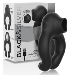 Obsenza - Silicone vibrator ring 3 motors rechargeable black - Image 1