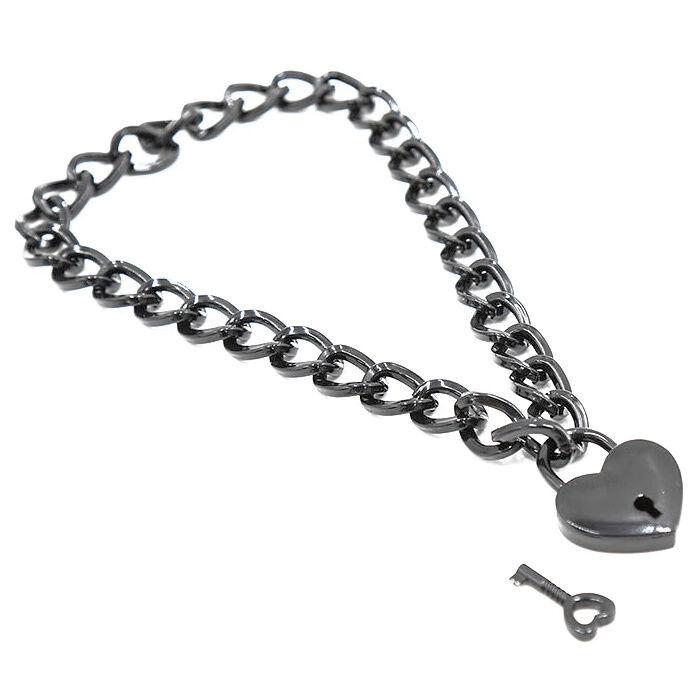 Obsenza - Collar Fetish de Acero Inoxidable con Candado de OHMAMA - Image 1