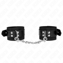 Obsenza - Appui-poignets en nylon et cuir ajustable pour BDSM et jeux de domination - Noir - Image 1