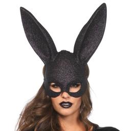 Obsenza - Elegant Glitter Masquerade Rabbit Mask for Seductive Costumes - OS - Image 1