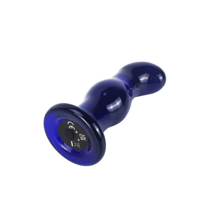 Obsenza - TOYJOY Gleaming Vibrierender Glas-Butt Plug für Intensive Stimulation - Blau - Image 1