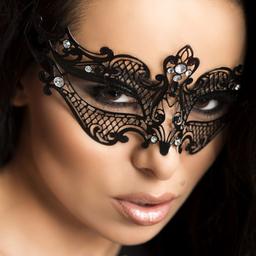 Obsenza - Chilirose CR 3755 Elegante Schwarze Masken mit Kristallen - Schwarz - Image 1