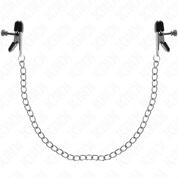 Obsenza - Flat chain nipple clamps silver 34 cm - Image 1