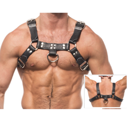 Obsenza - Arnês de Couro Masculino com Correntes para BDSM - OS - Image 1