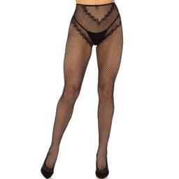 Obsenza - Lingerie Sensuelle Bas Résille Sans Crochets Noir de Leg Avenue - TU - Image 1