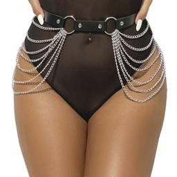Obsenza - Sublime Leather Chainbelt for Seductive Elegance - OS - Image 1