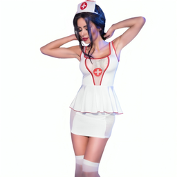 Obsenza - Seductive Nurse Costume with Skirt and Accessories - Image 1