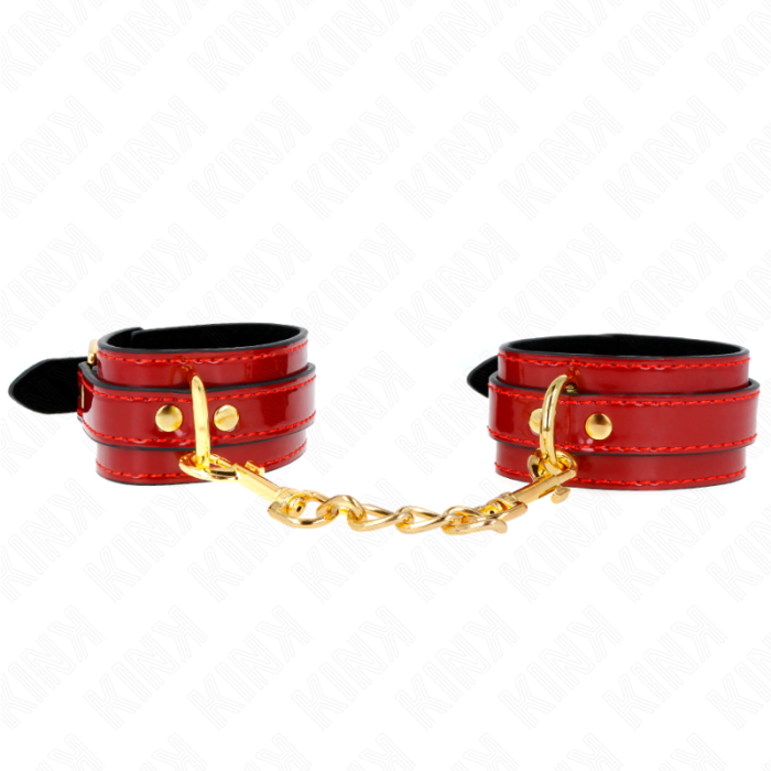 Obsenza - Joanna Angel Handgelenkmanschetten Verstellbar mit Goldkette 16,5-26 cm - Rot - Image 1