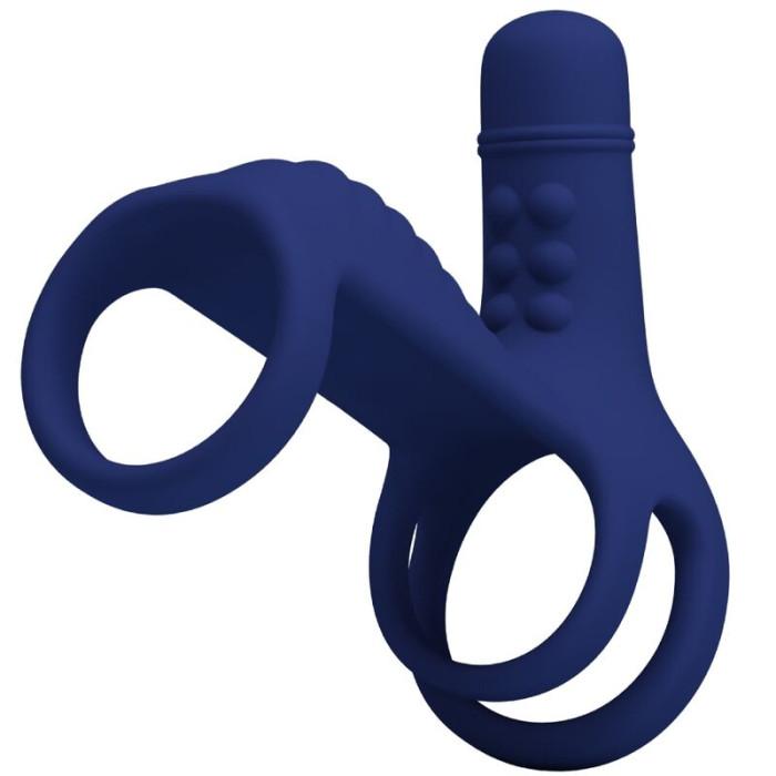 Obsenza - Elish Vibrating Ring with Extension by Pretty Love for Enhanced Pleasure - Blue - Image 1