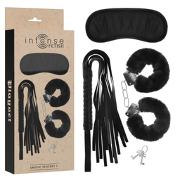 Obsenza - Set Erotico Fetish Intense con Manette, Maschera Cieca e Flogger - Image 1
