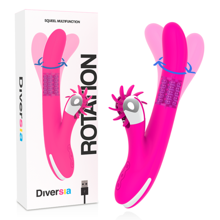 Obsenza - Vibrador Rotador Bunny Diversia 24 cm con Funciones Multi-Función - Image 1