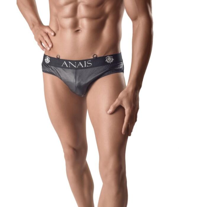 Obsenza - Slip Sexy en Cuir et Mesh Noir pour Hommes - ANAIS FOR MEN - Noir - Image 1