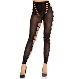 Obsenza - Collants opaques sans couture avec découpes aux pieds noirs – Leg Avenue - TU - Image 1