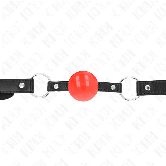 Obsenza - KINK Red TPE Ball Gag 4cm with Adjustable Strap - Red - Image 1