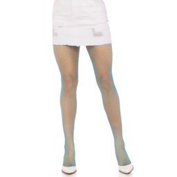 Obsenza - Collants Résille Lycra Bleu Fluo pour Look Sensuel et Élégant - TU - Image 1