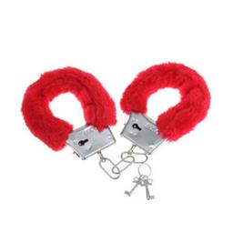 Obsenza - Menottes de Plaisir en Fourrure Rouge pour Jeux Érotiques Diverty Sex - Image 1