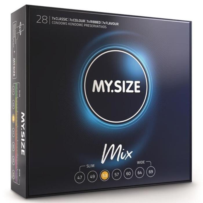 Obsenza - My Size Mix Condoms 53mm 28 Units - Assorted Flavors & Fits - Image 1