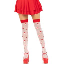Obsenza - Meias Altas Transparente com Bolinhas e Cogumelos Leg Avenue - OS - Image 1