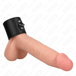Obsenza - Leather penis ring with pressure closure 18 x 5 cm - Image 1