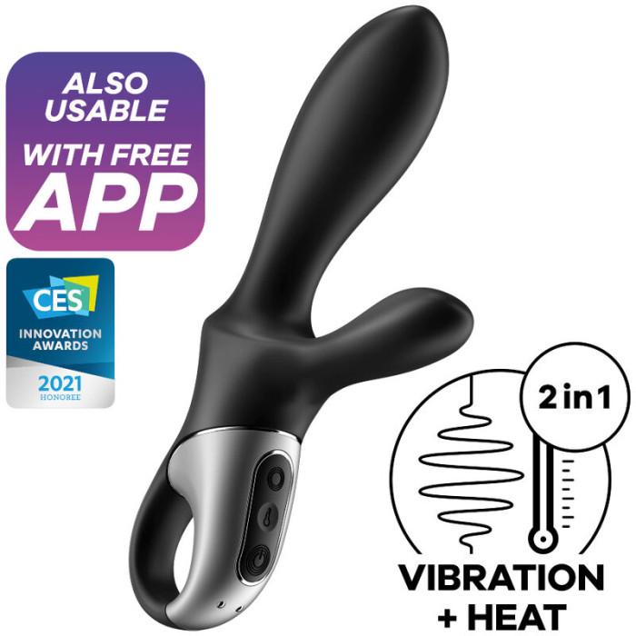 Obsenza - Vibratore Anale Riscaldante Heat Climax+ con App Satisfyer - Nero - Image 1