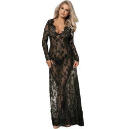 Obsenza - SUBBLIME Elegantes Langarm Kleid für Damen S/M - Exklusives Design für Verführung und Stil - Schwarz - Image 1