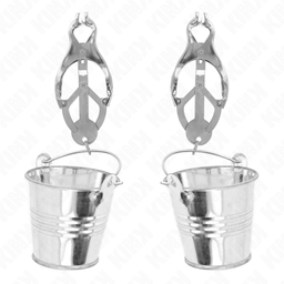 Obsenza - Pinzas para Pezones Estilo Japonés con Cubos Plateados KINK - Image 1